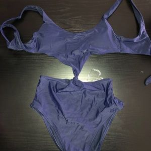 Navy blue tie one piece